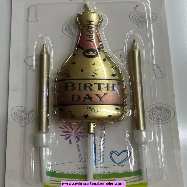 Şampanya Dekor Mum Rose